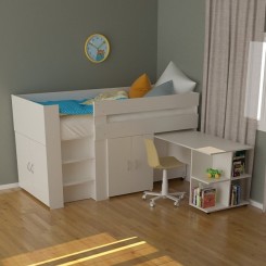 Compact Spacesaver Single Bed With Cupboard Doors